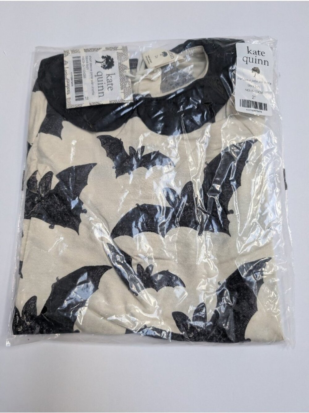Kate Quinn Modal Black Bats Peter Pan Collar Shortie 2T Spooky Halloween